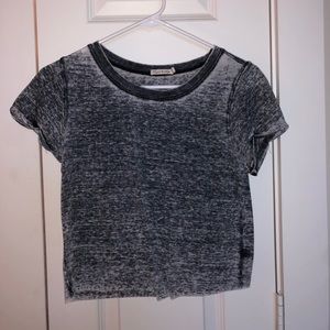Cropped Gray Heathered Tee